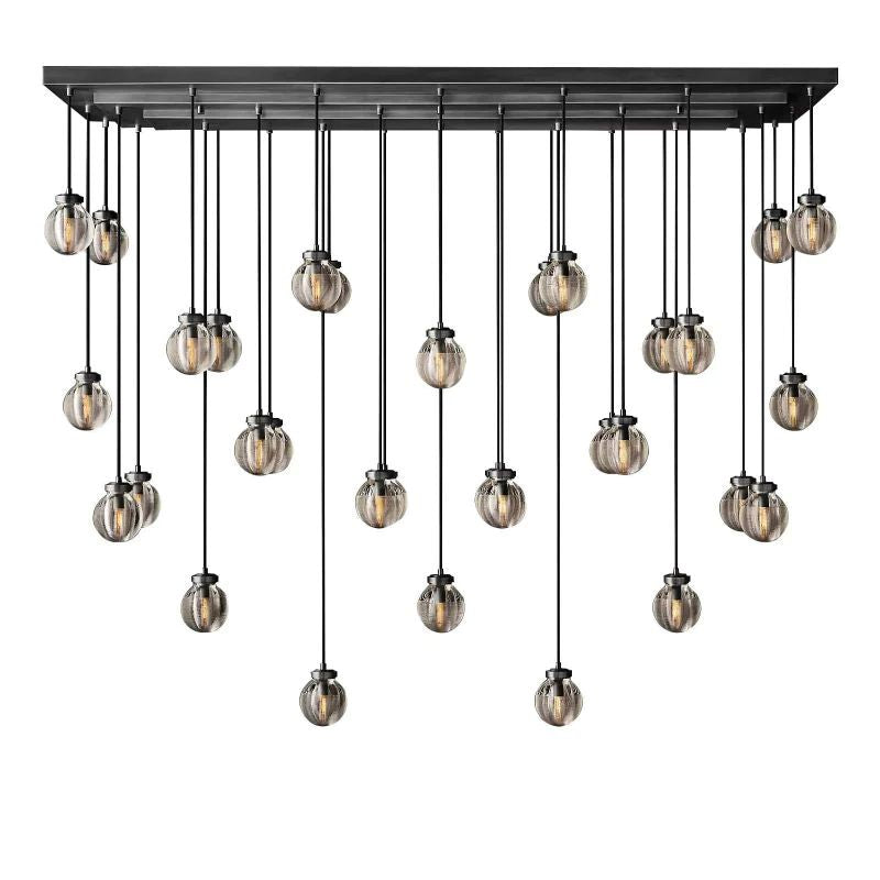 Pearl Spherical Modern Rectangular Chandelier 72”