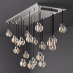 Pearl Spherical Modern Rectangular Chandelier 54”