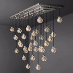 Pearl Spherical Modern Rectangular Chandelier 72”