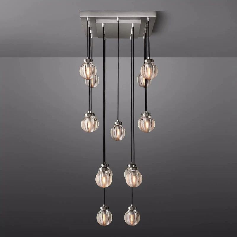 Pearl Spherical Modern Rectangular Chandelier 36”