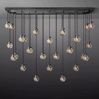 Pearl Spherical Modern Rectangular Chandelier 72”