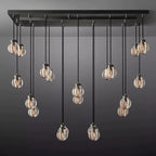 Pearl Spherical Modern Rectangular Chandelier 54”