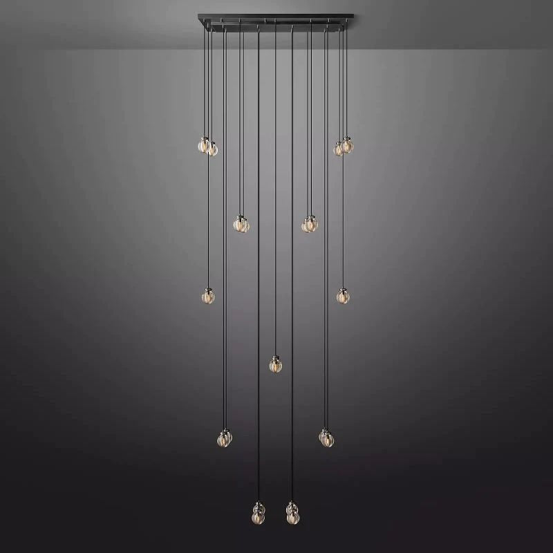 Pearl Spherical Modern Rectangular Chandelier 54”