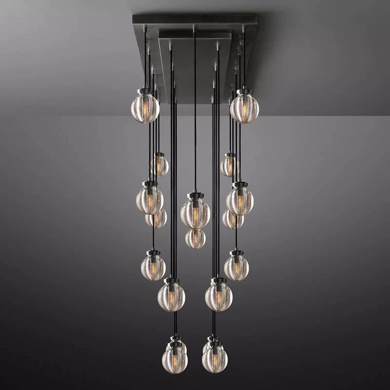 Pearl Spherical Modern Rectangular Chandelier 54”