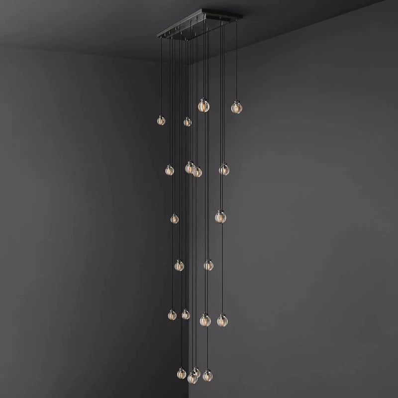 Pearl Spherical Modern Rectangular Chandelier 54”