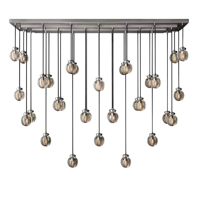 Pearl Spherical Modern Rectangular Chandelier 72”
