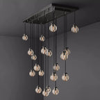 Pearl Spherical Modern Rectangular Chandelier 54”