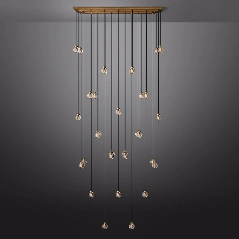 Pearl Spherical Modern Rectangular Chandelier 72”