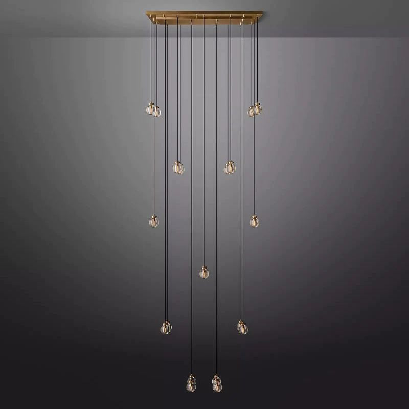 Pearl Spherical Modern Rectangular Chandelier 54”