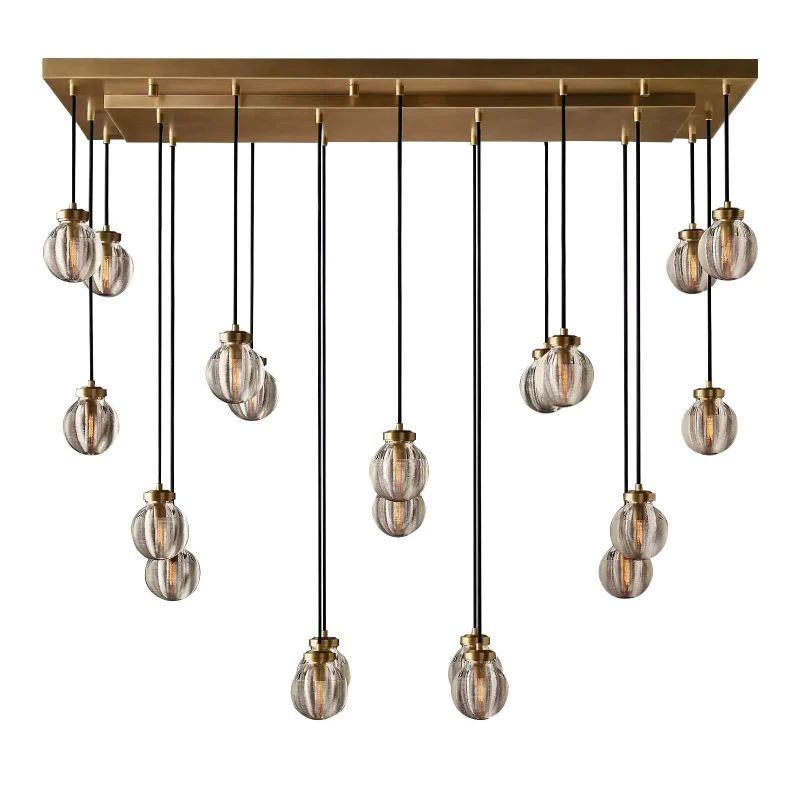Pearl Spherical Modern Rectangular Chandelier 54”