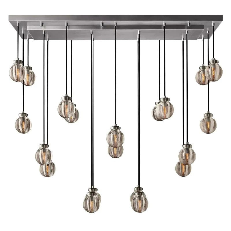 Pearl Spherical Modern Rectangular Chandelier 54”