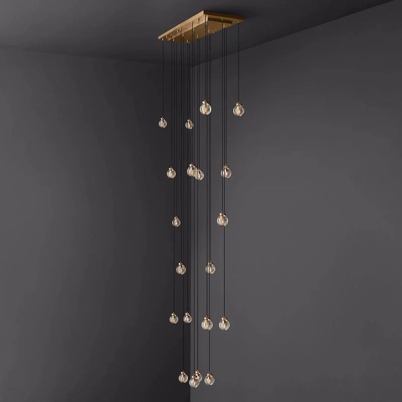Pearl Spherical Modern Rectangular Chandelier 54”