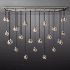 Pearl Spherical Modern Rectangular Chandelier 72”