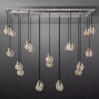 Pearl Spherical Modern Rectangular Chandelier 54”