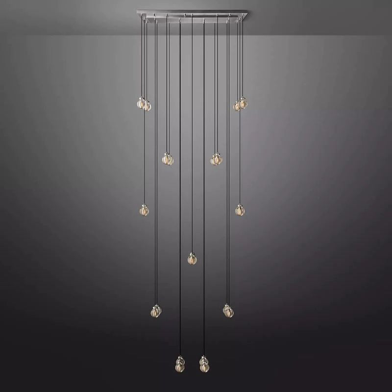 Pearl Spherical Modern Rectangular Chandelier 54”