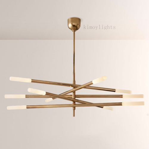 Rouvelle 10-Light Mobile Etched Rod Chandelier