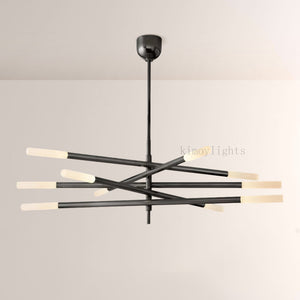 Rouvelle 10-Light Mobile Etched Rod Chandelier