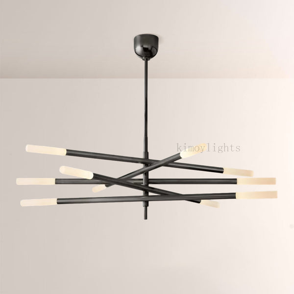 Rouvelle 10-Light Mobile Etched Rod Chandelier
