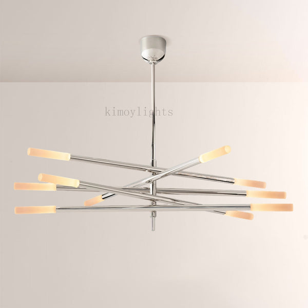 Rouvelle 10-Light Mobile Etched Rod Chandelier