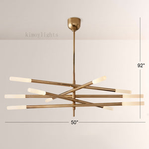 Rouvelle 10-Light Mobile Etched Rod Chandelier