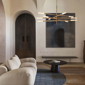 Rouvelle 10-Light Mobile Etched Rod Chandelier