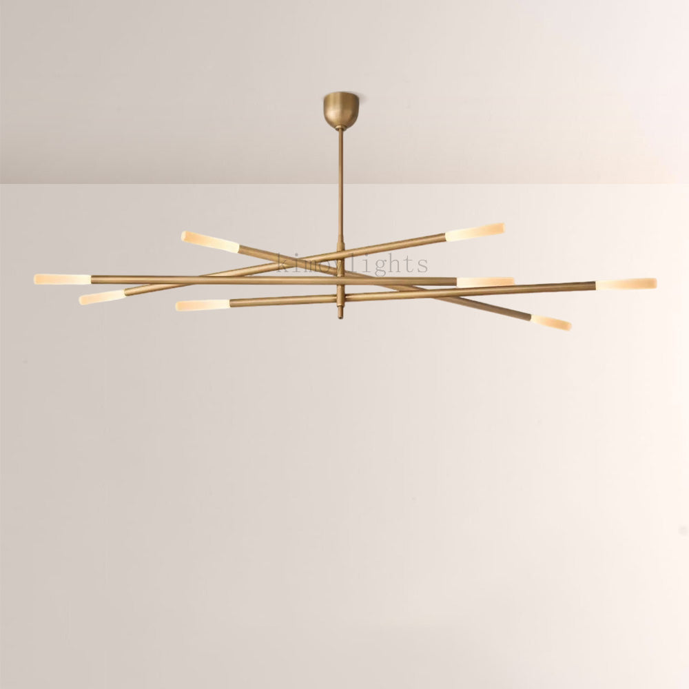 Rouvelle 8-Light Mobile Etched Rod Chandelier