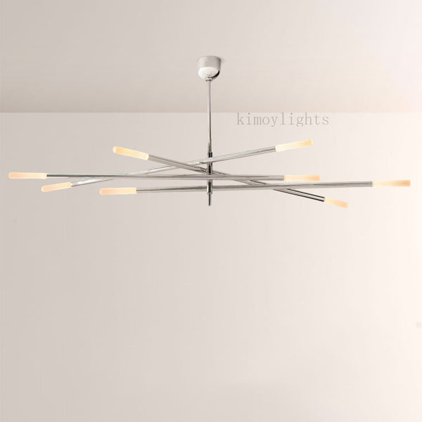 Rouvelle 8-Light Mobile Etched Rod Chandelier