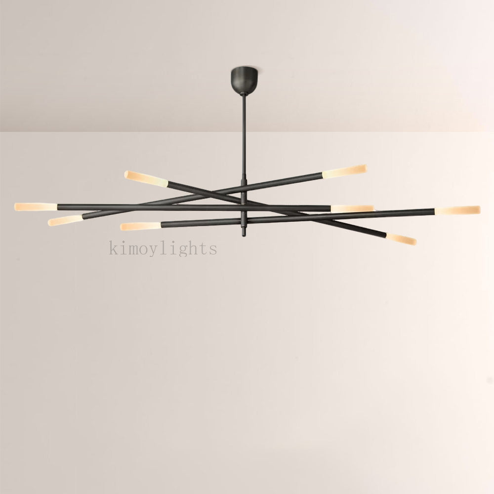 Rouvelle 8-Light Mobile Etched Rod Chandelier