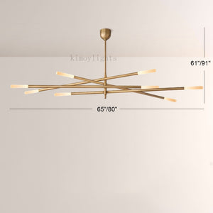 Rouvelle 8-Light Mobile Etched Rod Chandelier