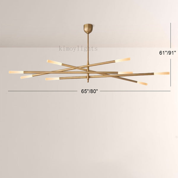 Rouvelle 8-Light Mobile Etched Rod Chandelier