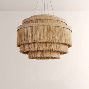 Rowan Jute Fringe Tiered Chandelier