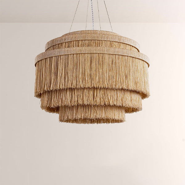 Rowan Jute Fringe Tiered Chandelier