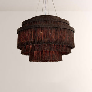 Rowan Jute Fringe Tiered Chandelier