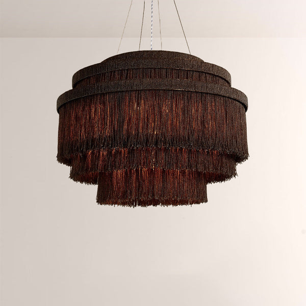 Rowan Jute Fringe Tiered Chandelier