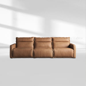 Rowland Leather Three-Piece Motion Modular Sofa