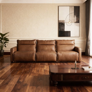 Rowland Leather Three-Piece Motion Modular Sofa