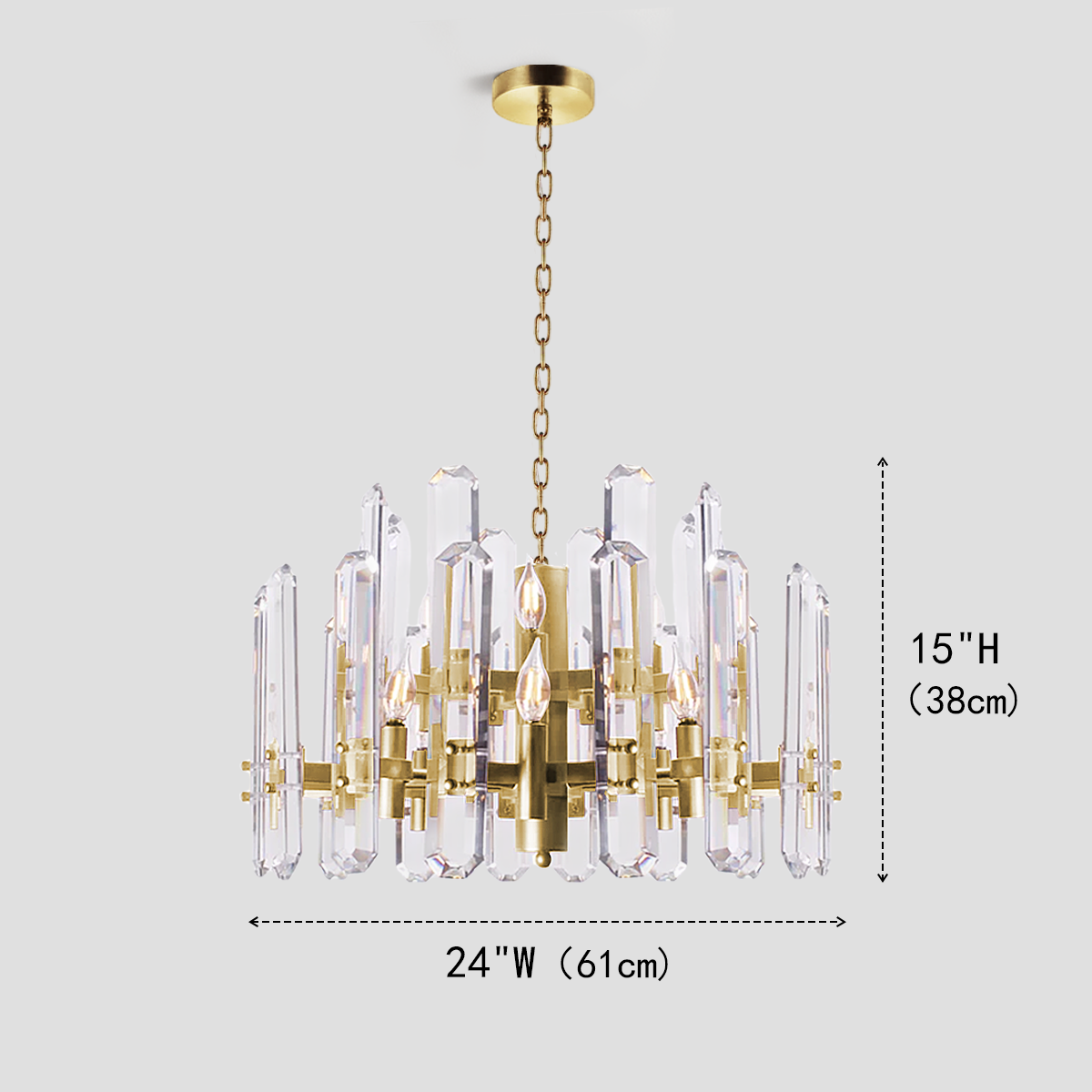 Brous Crystal Round Chandelier
