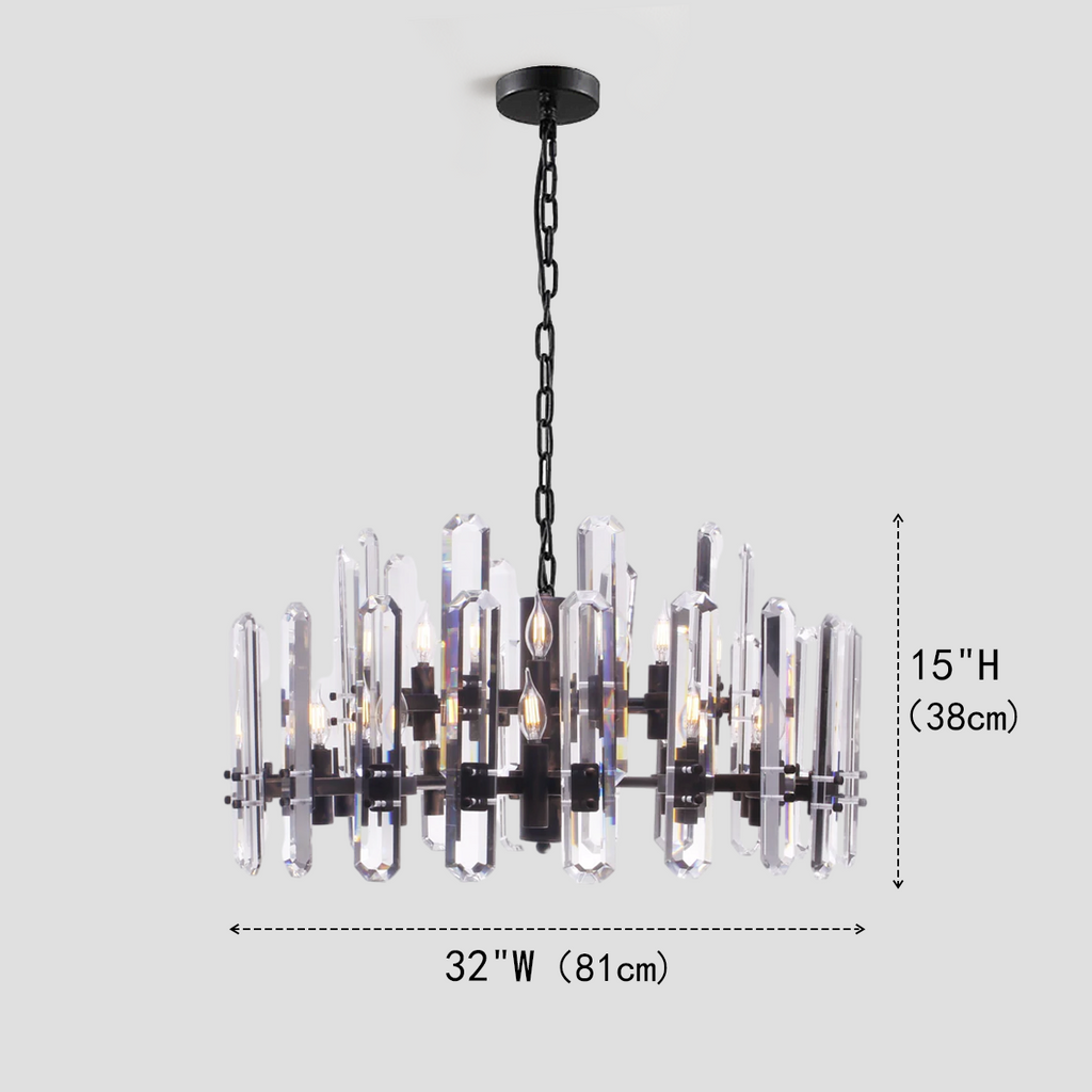 Brous Crystal Round Chandelier