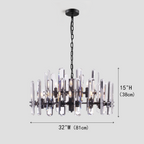 Brous Crystal Round Chandelier