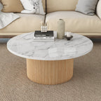 Modern Round Marble Coffee Table 35"