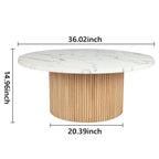 Modern Round Marble Coffee Table 35"