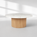 Modern Round Marble Coffee Table 35"