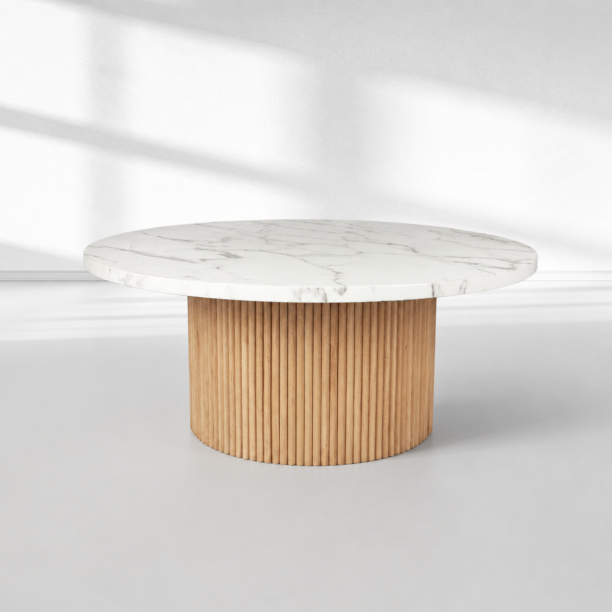 Modern Round Marble Coffee Table 35"