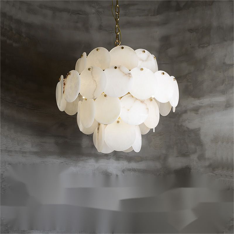 Alabasterk Magnolia Multi-tiered Round Chandelier - kimoylights