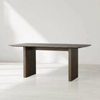 Sailor Germain Rectangular Marble Top Dining Table with Clement Wood Base