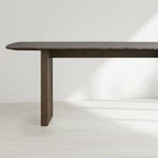 Sailor Germain Rectangular Marble Top Dining Table with Clement Wood Base