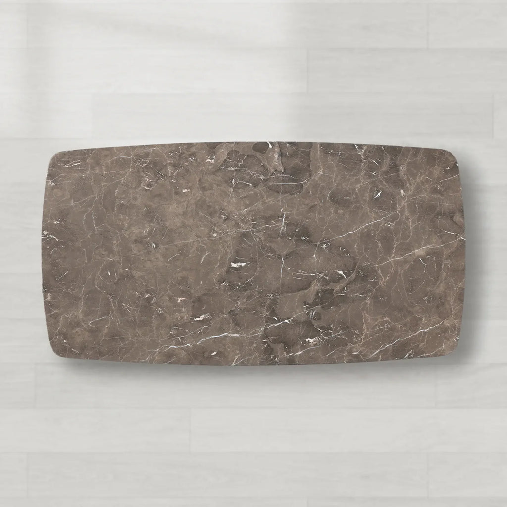 Sailor Germain Rectangular Marble Top Dining Table with Clement Wood Base