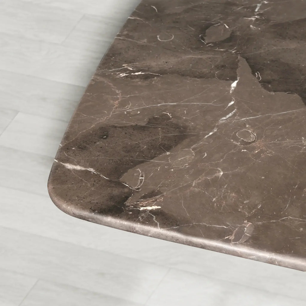 Sailor Germain Rectangular Marble Top Dining Table with Clement Wood Base