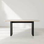 Sailor Germain Rectangular Marble Top Dining Table with Clement Wood Base