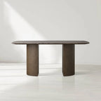Sailor Germain Rectangular Marble Top Dining Table with Dauphine Base